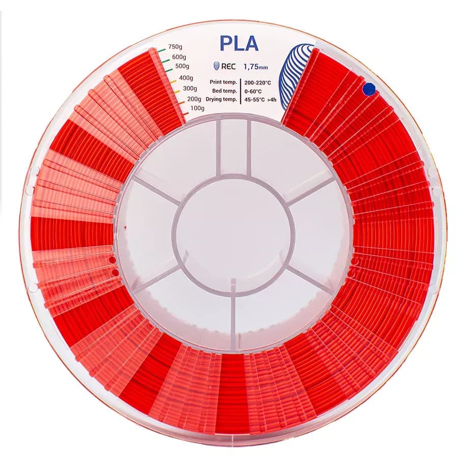 REC PLA пластик 1,75 Красный 0.75 кг